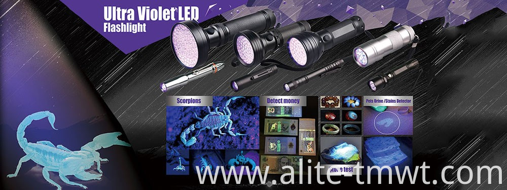 Wholesale Aluminum Handheld Ultraviolet Torch 51 LED Black Light Uv Flashlight For Scorpions